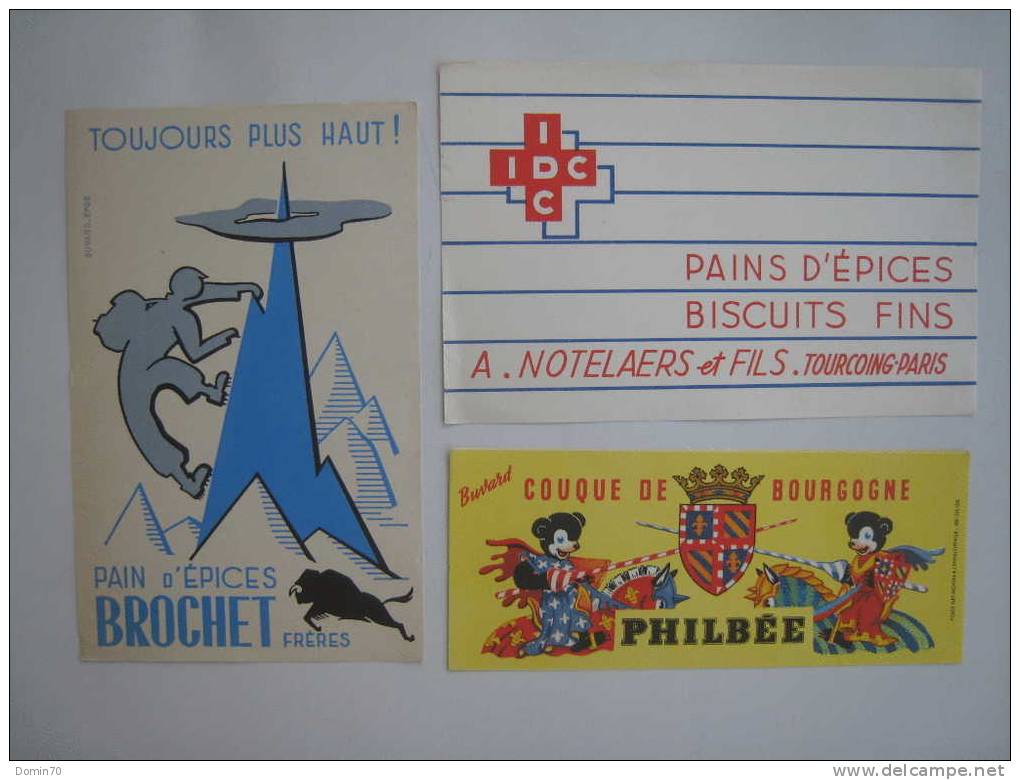 Buvards Pain épices Biscuits Brochet Philbée Couque IDC - Collections, Lots & Séries