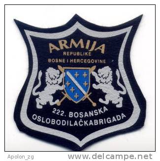 BOSNIAN ARMY - BOSNISCHE ARMEE * MUSLIM / 222. BOSNIAN LIBERATION ARMY BRIGADE ,extremely Rare Sleeve Patch !!! - Escudos En Tela