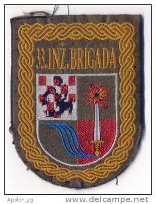 CROATIA ARMY - HV /  33. ENGINEERING BRIGADE  ,scarce Sleeve Patch - Patches