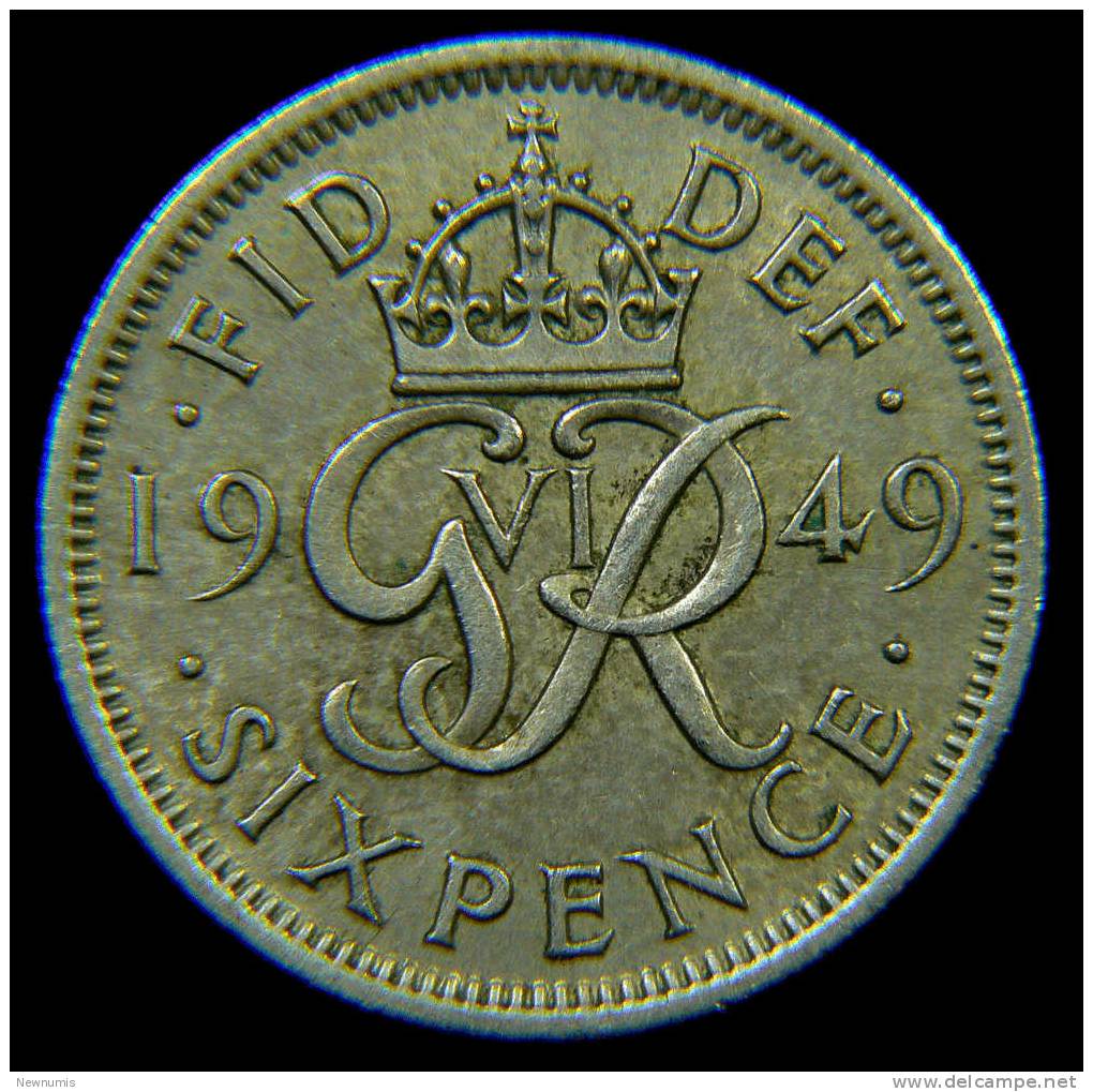 GRAN BRETAGNA 6 PENCE 1949 - H. 6 Pence