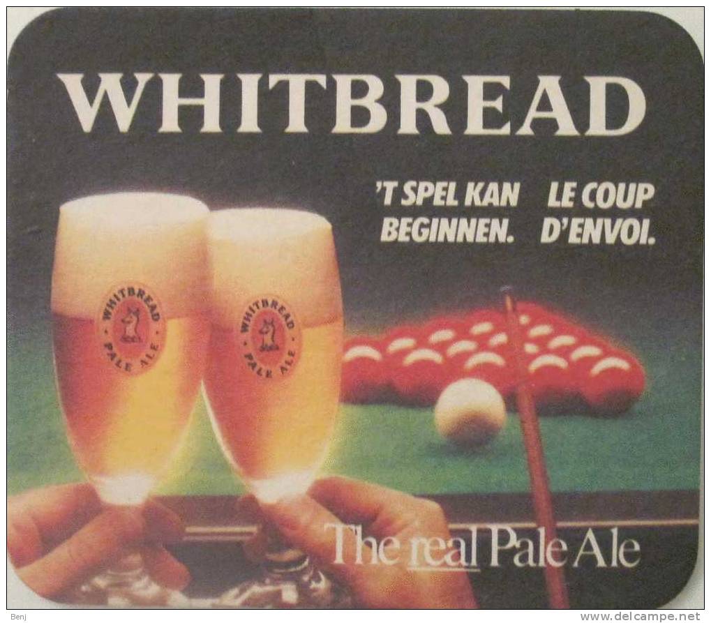 Sous-bock WHITBREAD ´t Spel Kan Beginnen - Le Coup D´envoi - The Real Pale Ale Billard (R) - Sous-bocks