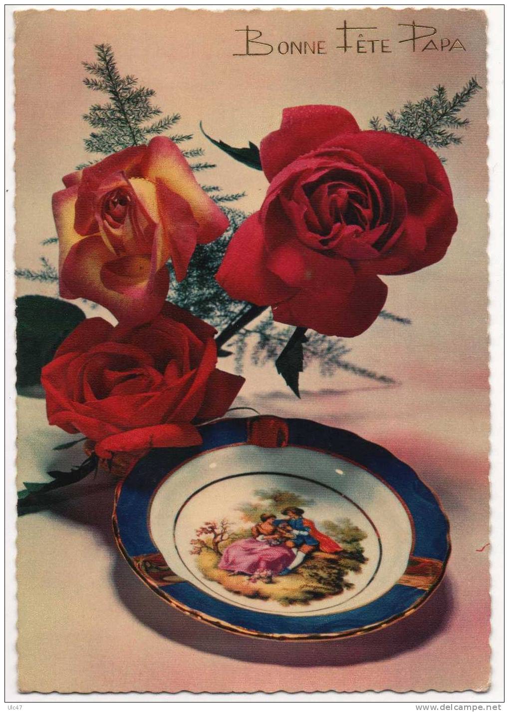 - Bonne Fête Papa. - Trois Roses Et L'assiette - Moederdag