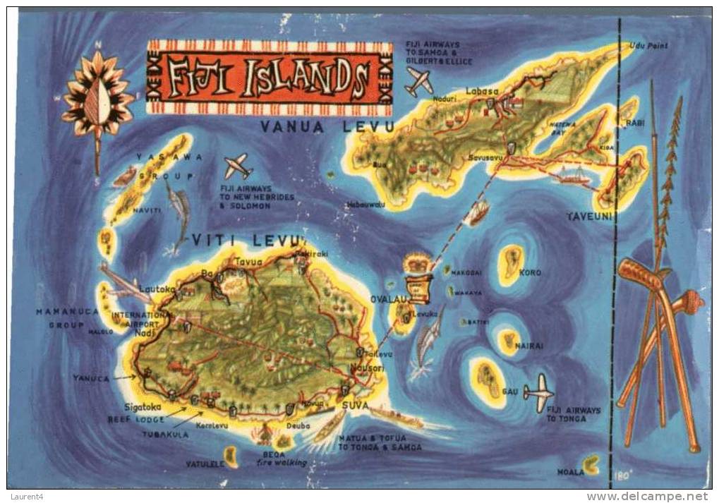 (507) Fiji Island Map - Fidji