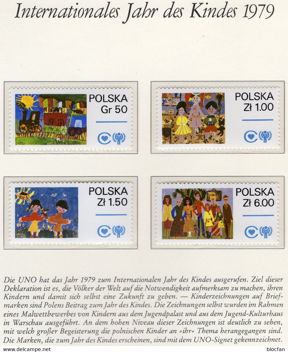 UNO Jahr Des Kindes 1979 Poland 2603/6 ** 2€ Zeichnung Eisenbahn Wiese Kranken-Schwester Familie UNICEF Childrens Polska - Nuevos