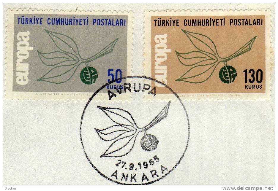 Europa-Ausgabe 1965 Türkei 1961/2 Plus FDC O 14€ Zweig Mit Frucht CEPT Sympathie Und Mitläuferausgabe Cover Of Türkiye - FDC