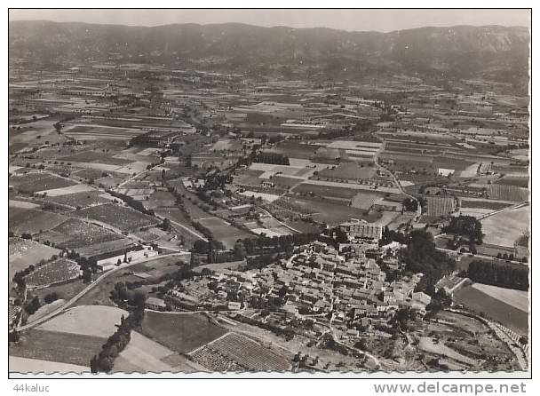 ANSOUIS  Vue Générale Aérienne Et Le Château, Au Fond Le Lubéron - Ansouis