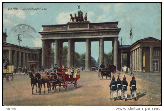 Allemagne-Carte Postale Circulee 1912- Porte De Brandenbourg - Brandenburger Tor