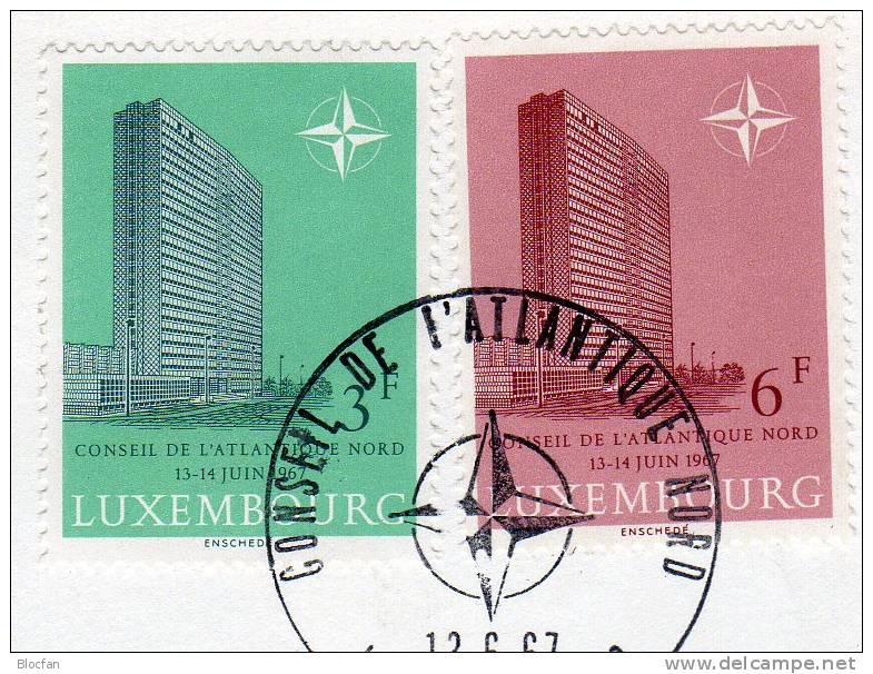 Tagung Der NATO 1967 Luxemburg 751/2 Plus FDC O 2€ Gebäude In Kirchberg CEPT Sympathie - Ausgabe Cover - Lettres & Documents