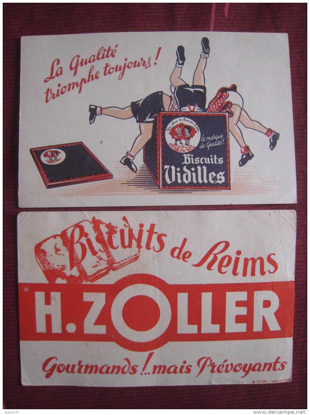 Buvards Biscuits Zoller Reims Vidilles Marque Qualité - Collections, Lots & Séries