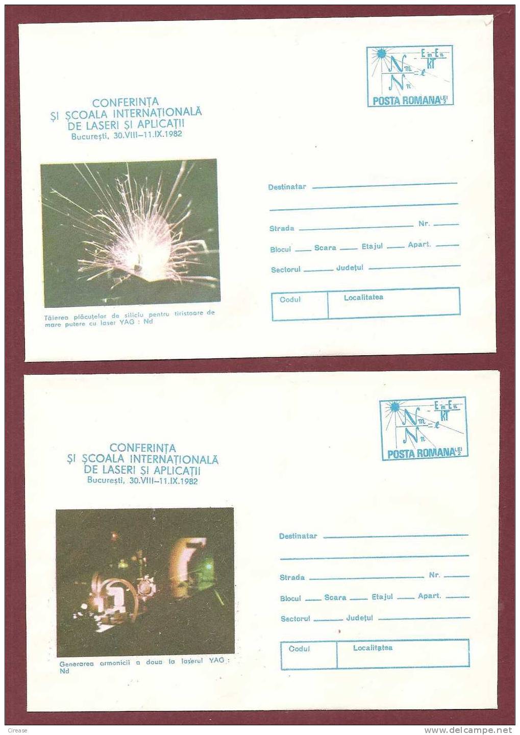 Laser Applications. Physics 2X Postal Stationery Cover. 1982 - Physik