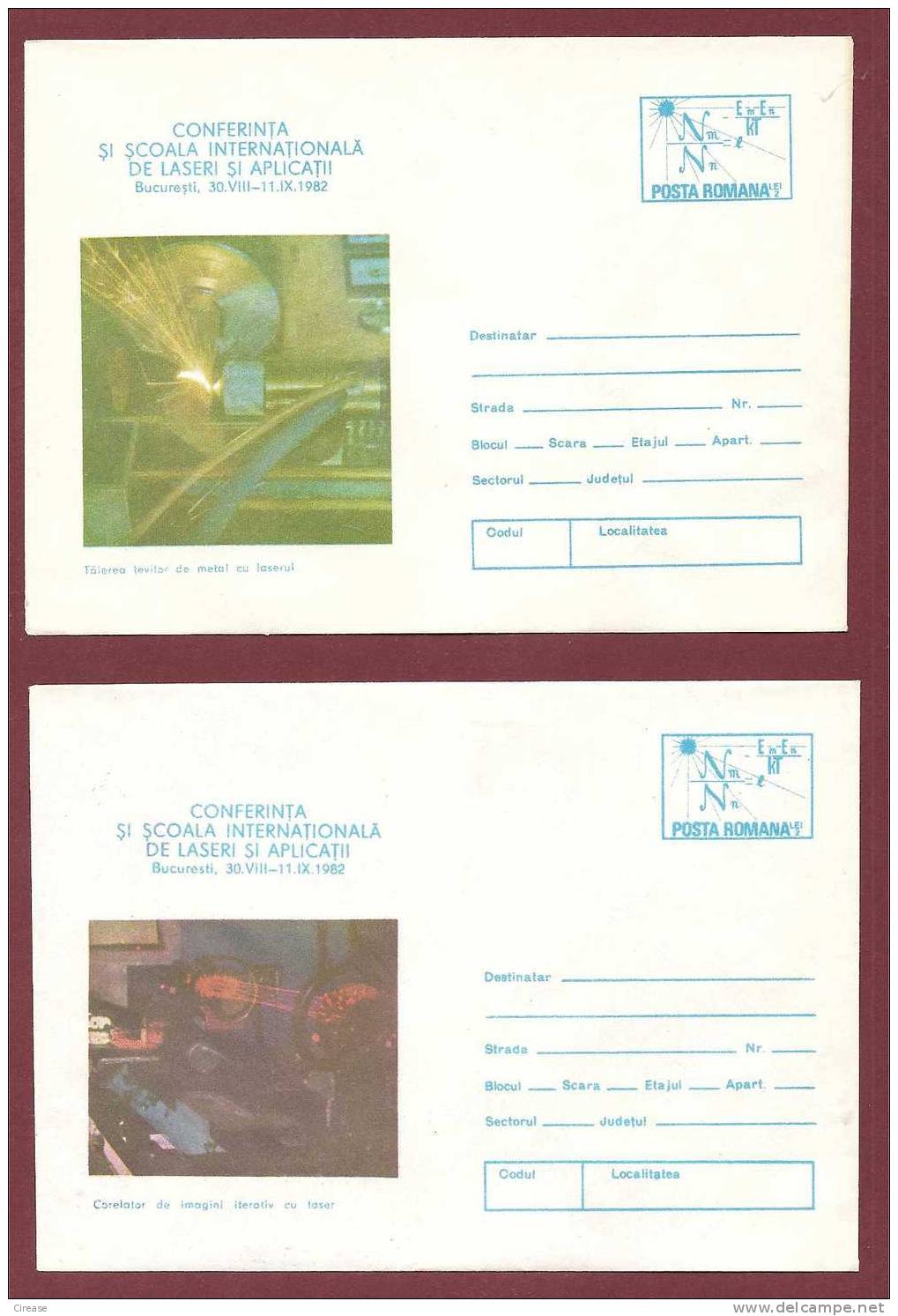 Laser Applications. Physics 2X Postal Stationery Cover. 1982 - Fisica