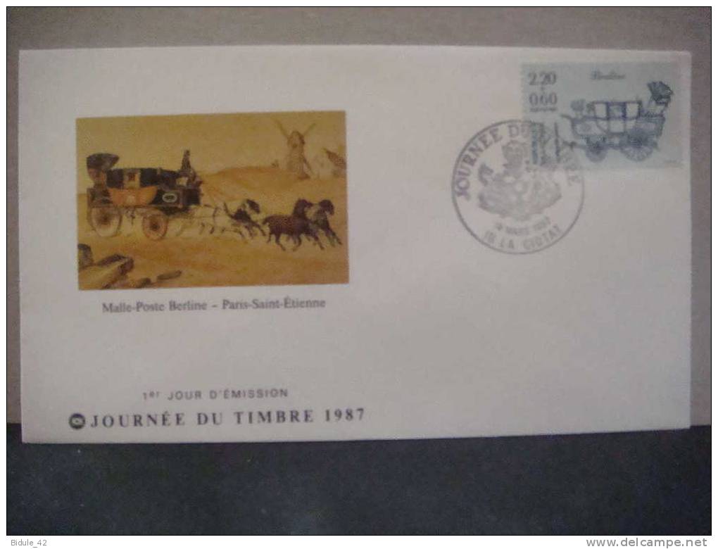 Enveloppe Illustrée  FSPF Journée Timbre 1987 (Berline Carnet) LA CIOTAT (13) - Storia Postale