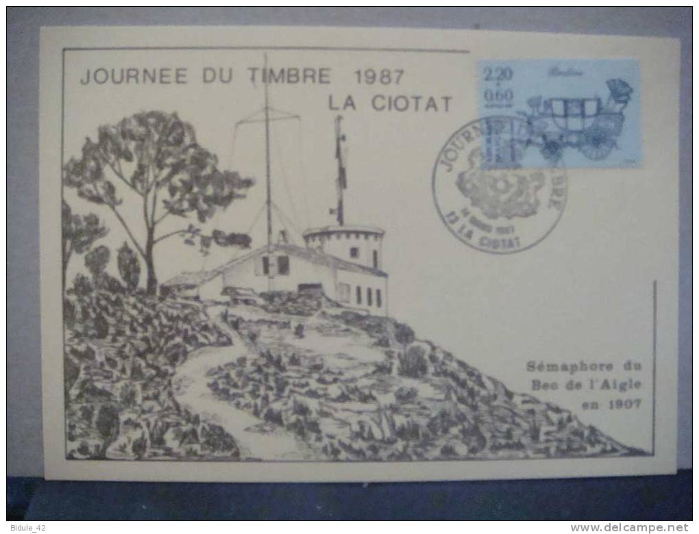 Carte Locale Journée Timbre 1987 (Berline Carnet) LA CIOTAT (13) - Covers & Documents