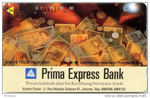 Telefonkarte Indonesien - Werbung - Prima Express Bank - Münzen,Banknoten,coins - Stamps & Coins