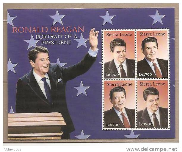 Sierra Leone - Foglietto Nuovo: Ronald Reagan - Onafhankelijkheid USA