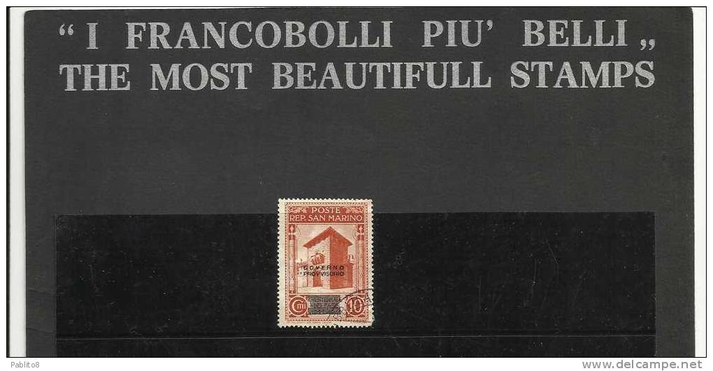 SAN MARINO 1943 GOVERNO PROVVISORIO C. 10 TIMBRATO - Used Stamps