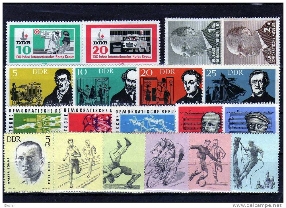 DDR Jahrgang 1963 Ulbricht Bis Olympiade 24 Ausgaben 934/8-1000/3 ** 68€ Serien Und Einzelmarken Sets From Germany - Lettres & Documents