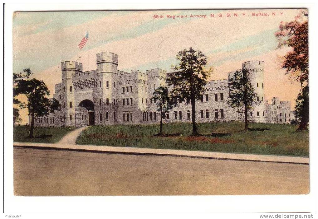 Old Postcard View Of 55th Regiment Armory N.G.S.N.Y. Buffalo N.Y. - Buffalo