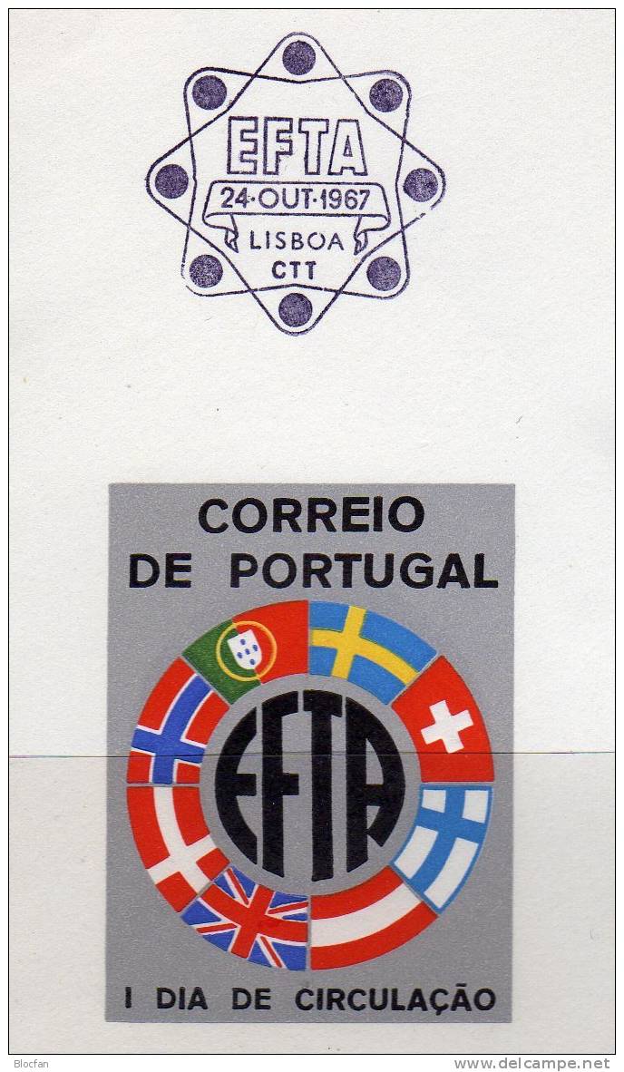 EFTA Freihandelszone 1967 Portugal 1043/5 Plus FDC O 12€ Aufhebung Zoll-Schranken CEPT Sympathie - Ausgabe Cover - Cartas & Documentos