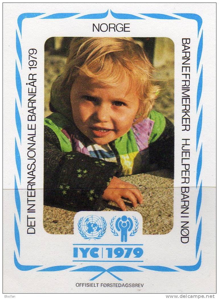 Kinder-Gemälde Norwegen 793/4 Auf FDC 4&euro; UNO Jahr Des Kindes 1979 Art Children UNICEF Painting Cover From Norge - Oblitérés