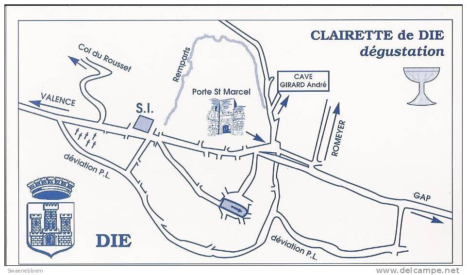 FR.- Visitekaartje - Die - Clairette De Die - André Girard Viticulteur -  Frankrijk - 2 Scans - Visitekaartjes