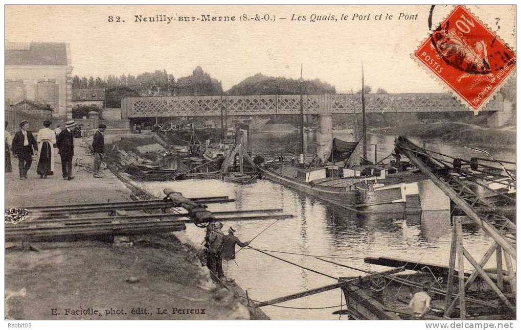 S1   -   245     -  NEUILLY - SUR - MARNE    -    (  93  )   .  Les  Quais , Le  Port  Et  Le  Pont   . - Neuilly Sur Marne