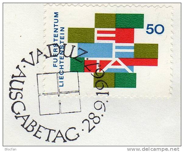 EFTA Freihandelszone 1967 Liechtenstein 481 Plus FDC O 2€ Aufhebung Zoll-Schranken Cover From Europa - Lettres & Documents