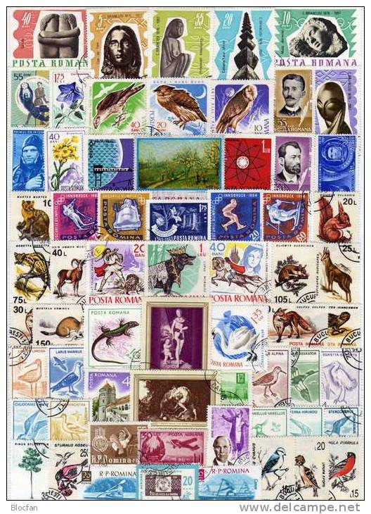 Motive Stamps Sortiment Rumänien 60 Verschiedene Marken O 25€ Lot Kunst Sport Technik Natur Olympic Art Set Of Romania - Non Classés