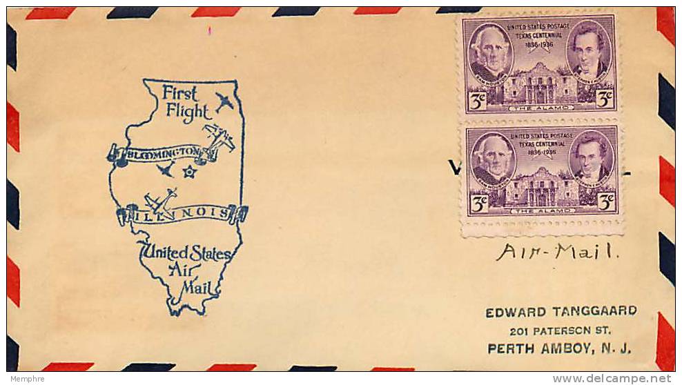 1937  Cover Prepared For  First Flight From Bloomington I Canceleld Due To Airport Not Ready, With Letter From Postmaste - 1c. 1918-1940 Covers