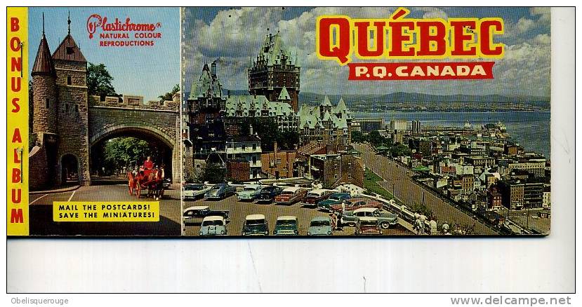 QUEBEC CARNET DE 8 VUES + MINI CARNET 8 VUES ANNEES 60/70 VOITURES - Québec - Château Frontenac