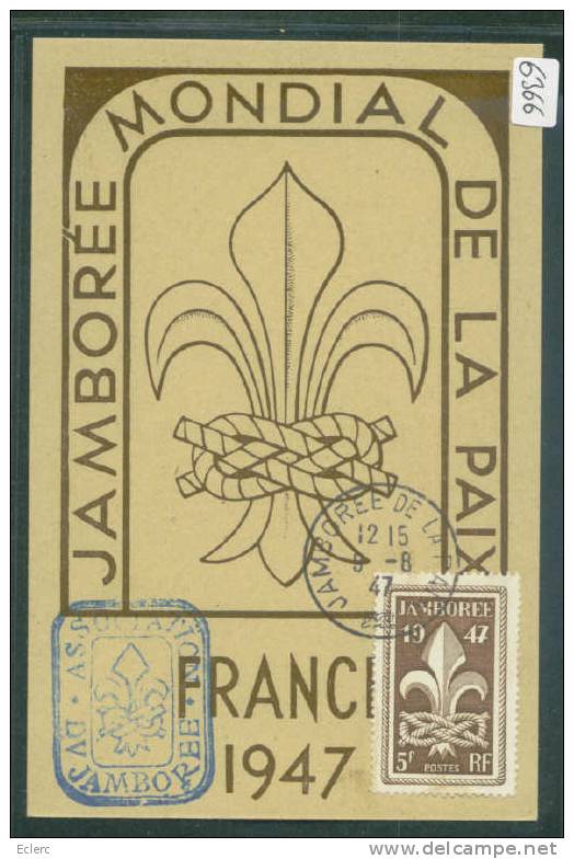 SCOUTISME - JAMBOREE MONDIAL DE LA PAIX - FRANCE 1947 - CARTE MAXIMUM  - TB - Scoutisme