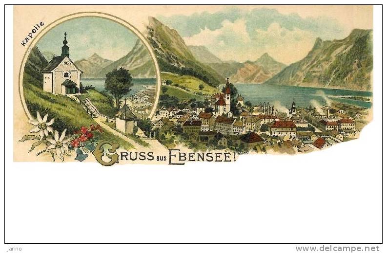 Ebensee 1898, Lithografie,Ostereich, Reproduction - Ebensee