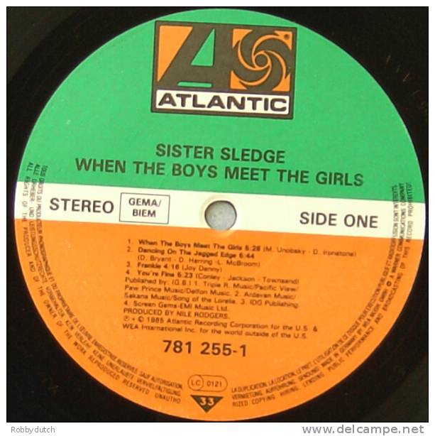 * LP *  SISTER SLEDGE - WHEN THE BOYS MEET THE GIRLS (Germany 1985) - Soul - R&B