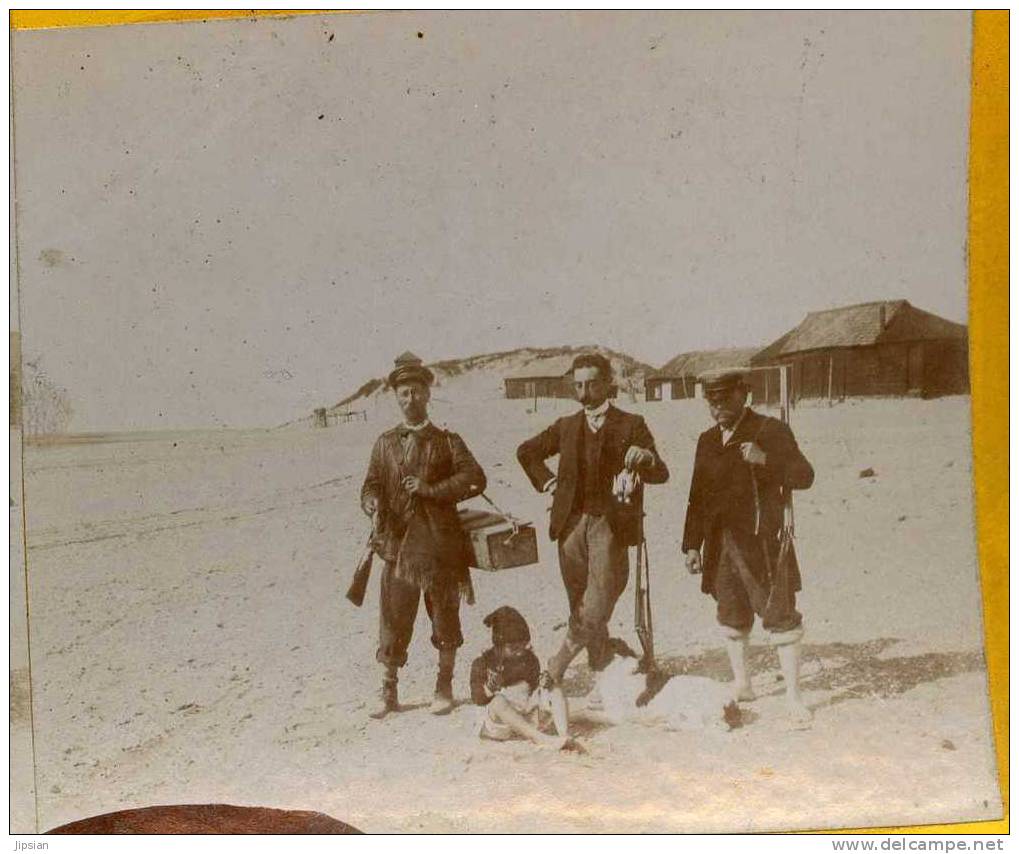 Photographie Originale Stéréo De 1910 Du 80 Pointe De St Quentin Cabanes De Pêcheurs Et Chasseurs  PH2 Baie De Somme - Le Crotoy