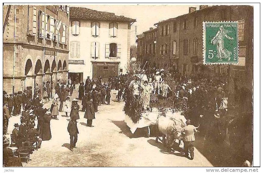 CARTE PHOTO CAVALCADE DE VARILHES DU 10 MAI 1908 REF 19571 - Varilhes