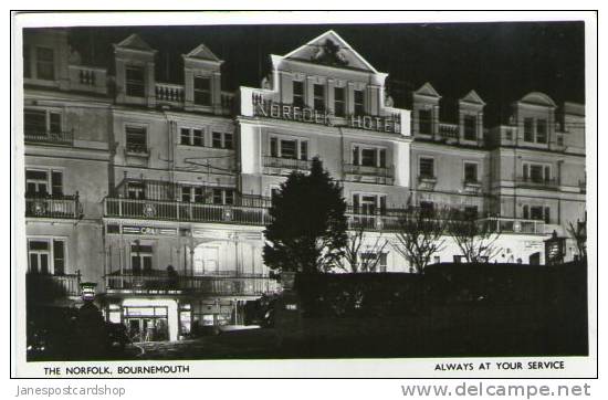 The NORFOLK HOTEL - Real Photo PCd - Bournemouth Dorset - Bournemouth (a Partire Dal 1972)