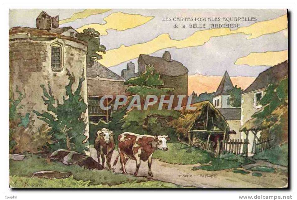 CPA Les Cartes Aquarelles De La Belle Jardiniere Vaches - Altri & Non Classificati