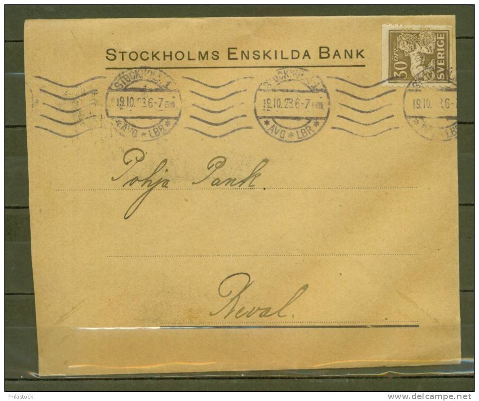SUEDE N° 158 Seul Obl. S/Lettre Entiére 1923 Pour Tallin Estonie - Lettres & Documents