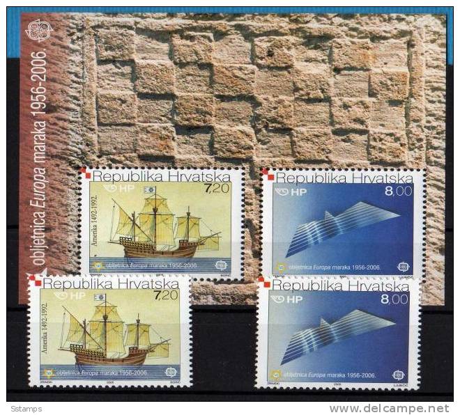 2005  EUROPA CEPT CROAZIA 50 YEARS SOVENIR SHEET PLUS SET NEVER HINGED - 2006