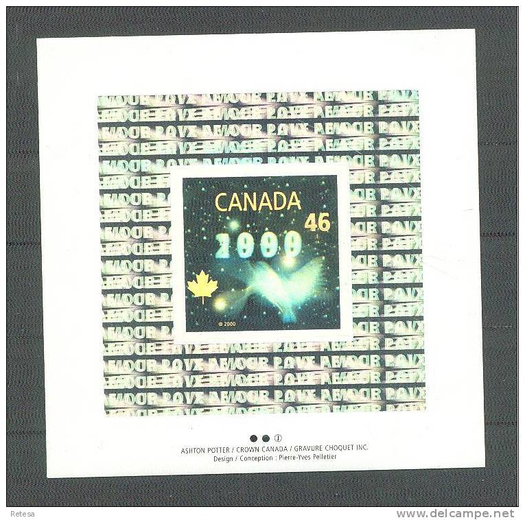 CANADA  MILLENNIUM SOUVENIER BLOK  1812i SILVER HOLOGRAM 1999/2000 - 1953-.... Regno Di Elizabeth II