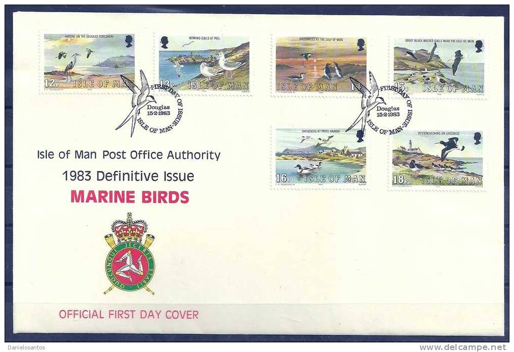 Man Isle 1983 Birds Oiseaux  Aves Marinas Marine FDC - Albatros