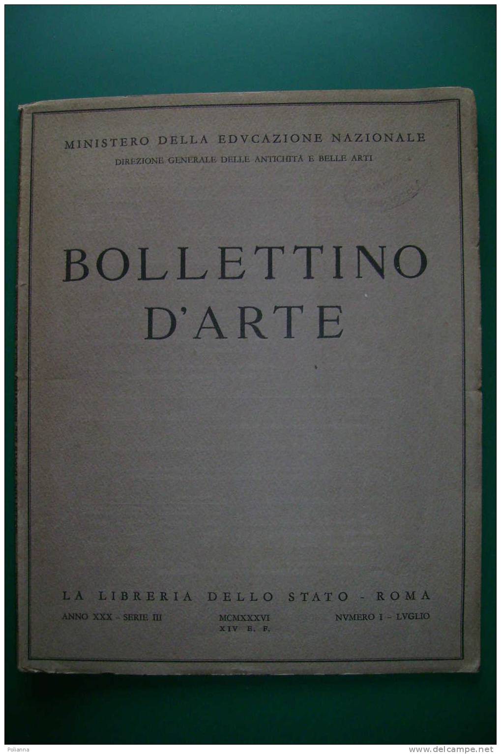 PDL/19    BOLLETTINO ARTE 1936/Madonna Di Giovanni Bellini/Monopoli S.Maria Degli Amalfitani - Arte, Antigüedades