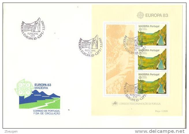 MADEIRA  EUROPA CEPT 1983 MS FDC - 1983