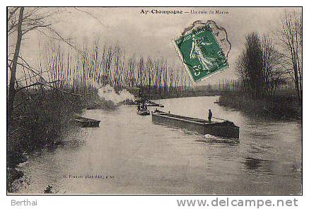 51 AY CHAMPAGNE - Un Coin De Marne (peniche) - Ay En Champagne
