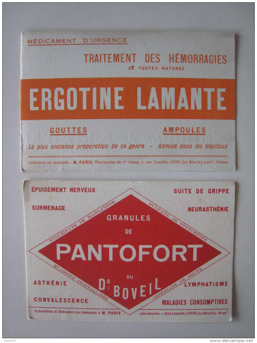 Buvards Pharmacie Pantofort Dr Boveil Ergotine Lamante - Collections, Lots & Séries