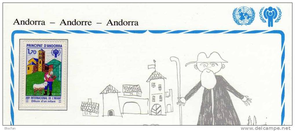 Gedenkblatt zum Kinder-Jahr Andorra 125+ 300 ** 3€ auf Schulweg und mit Lamm