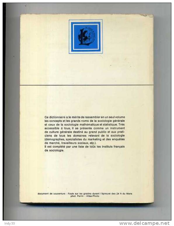 - DICTIONNAIRE DE SOCIOLOGIE LAROUSSE 1976 - Dictionnaires