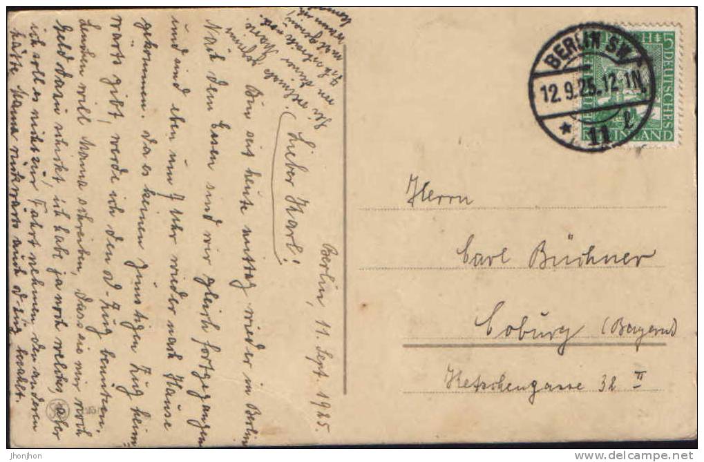 Allemagne-Carte Postale Circule 1925 -Berlin-  Friedrichstrasse,Unter Den Linden - Friedrichshain