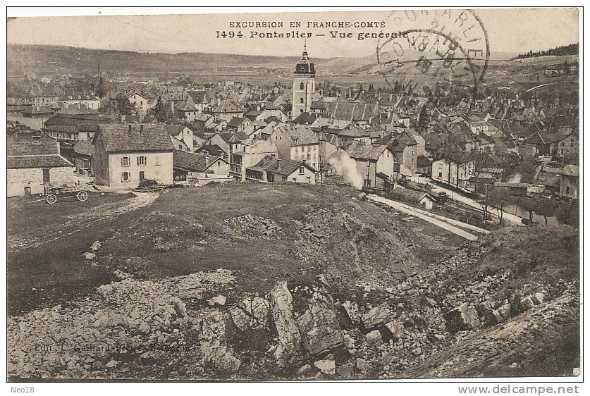 Pontarlier 1494 Vue Gle Cachet Train Sanitaire No 42 Guerre 1914 - Pontarlier