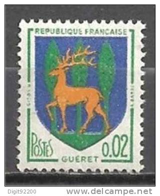 1 W Valeur Non Oblitérée, Unused - FRANCE - GUERET * 1962 - YT 1351B - N° 1157-84 - 1941-66 Armoiries Et Blasons